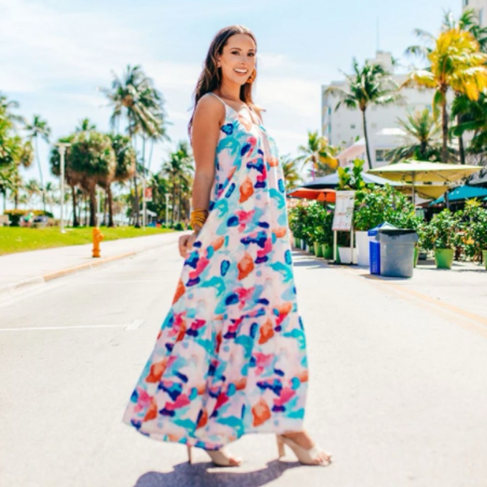 EUC Buddy Love- Katey Scoop Neck Maxi Caicos Dress - S